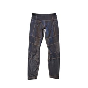 Athleta Women's Inclination Moto Tights Metallic Gray Leggings Medium